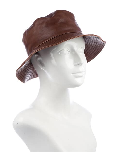 Chapeaux Motsch x Hermès Leather Bucket Hat 